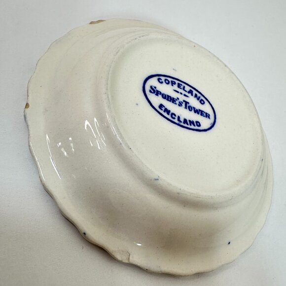 VTG Copeland Spode Tower Blue/White Butter Pat Mini Trinket Plate 3 -1/8"x 3/4" - Picture 5 of 7